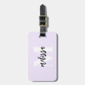 Étiquette À Bagage Monogramme Brush Script Pastel Purple (Devant Vertical)
