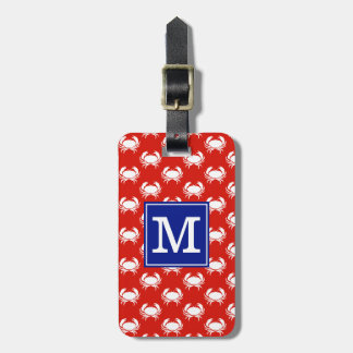 Étiquette À Bagage Monogramme BS Crabes rouge