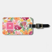 Étiquette À Bagage Monogramme californien de Poppy (Devant horizontal)