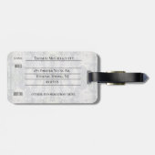 Étiquette À Bagage Monogramme Chic Decay Police Adresse double face (Dos horizontal)