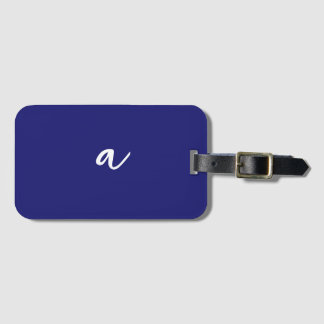 Étiquette À Bagage Monogramme clair minimaliste couleur bleu minuit