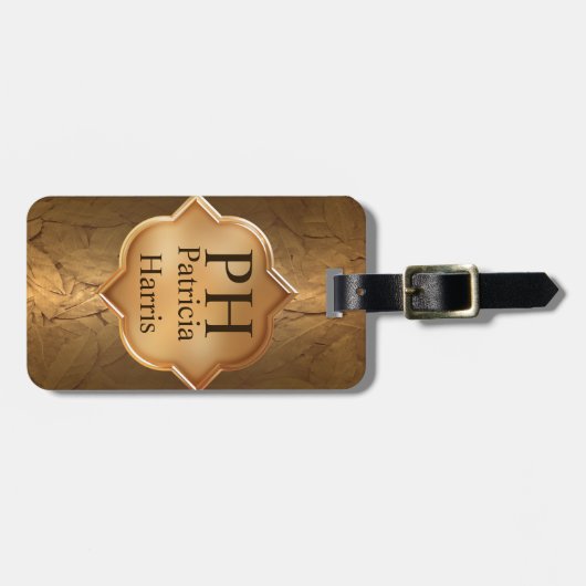 Étiquette À Bagage Monogramme classique (Devant horizontal)