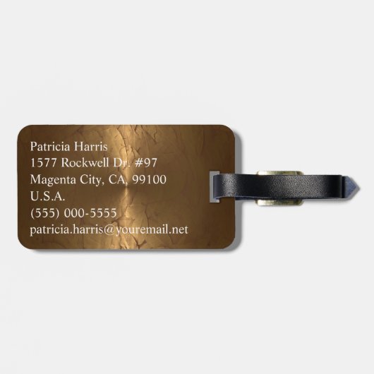 Étiquette À Bagage Monogramme classique (Dos horizontal)