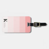 Étiquette À Bagage Monogramme Classique Feminine Girl Blush Pink Ombr (Devant horizontal)