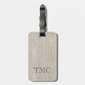 Étiquette À Bagage Monogramme classique Initiales Linge Tissu Voyage (Dos Vertical)