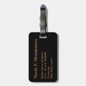 Étiquette À Bagage Monogramme classique Noir / Brown Leopard Spot Imp (Dos Vertical)