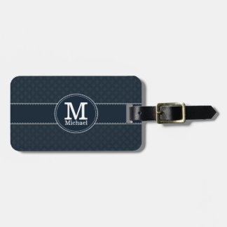 Étiquette À Bagage Monogramme classique profond de coutume de bleu