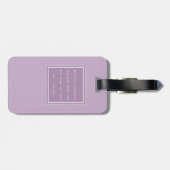 Étiquette À Bagage Monogramme classique violet et blanc (Dos horizontal)