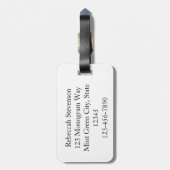 Étiquette À Bagage Monogramme Confetti Argent/Or (Dos Vertical)