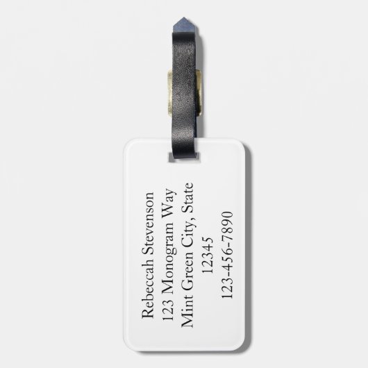 Étiquette À Bagage Monogramme Confetti Argent/Or (Dos Vertical)