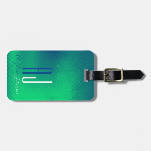 Étiquette À Bagage Monogramme cool (Devant horizontal)