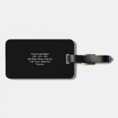 Étiquette À Bagage Monogramme Custom World Map Parties scintillant no (Dos horizontal)