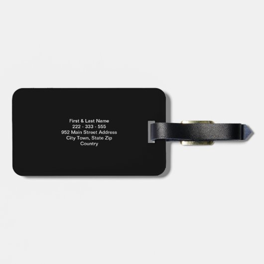 Étiquette À Bagage Monogramme Custom World Map Parties scintillant no (Dos horizontal)