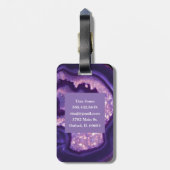 Étiquette À Bagage Monogramme d'âge mauve (Dos Vertical)