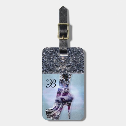 Étiquette À Bagage Monogramme d'amour de chaussure (Devant Vertical)