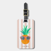 Étiquette À Bagage Monogramme d'ananas (Devant Vertical)