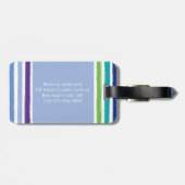 Étiquette À Bagage Monogramme de bande arc-en-ciel (Dos horizontal)