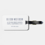 Étiquette À Bagage Monogramme de bande de la marine nautique (Dos horizontal)