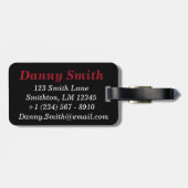 Étiquette À Bagage Monogramme de base (rouge) (Dos horizontal)