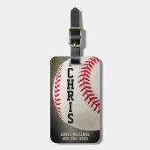 Étiquette À Bagage Monogramme de baseball ou 2-5 lettres (Devant Vertical)