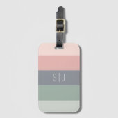 Étiquette À Bagage Monogramme de bloc de couleur pastel minimal simpl (Devant Vertical)