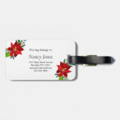 Étiquette À Bagage Monogramme de bouquet Poinsettia (Dos horizontal)