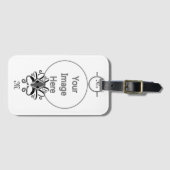 Étiquette À Bagage Monogramme de calmar gris (Devant Horizontal)