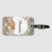 Étiquette À Bagage Monogramme de cerfs de bois Nom Broche sac à dos é (Devant Horizontal)