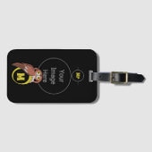 Étiquette À Bagage Monogramme de Chouette de l'Est (Devant Horizontal)