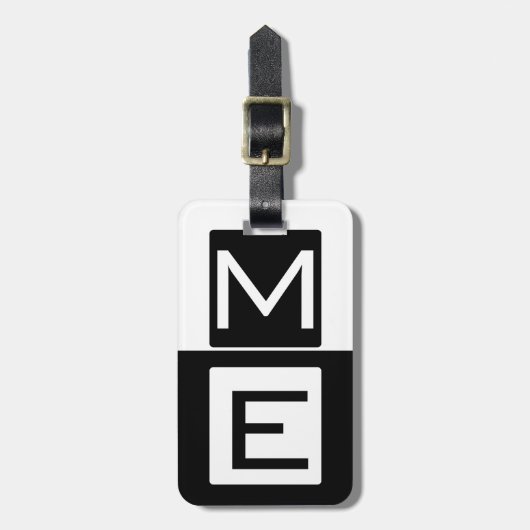 Étiquette À Bagage Monogramme de cloison (Devant Vertical)