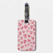 Étiquette À Bagage Monogramme de coeur rose (Dos Vertical)