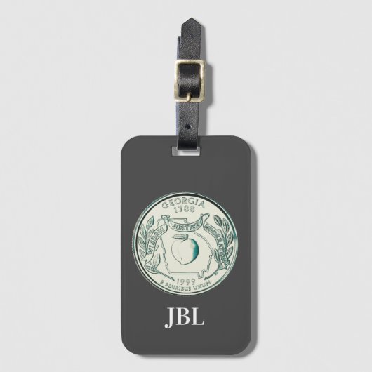 Étiquette À Bagage Monogramme de conception du quartier d'État de Géo (Devant Vertical)