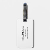 Étiquette À Bagage Monogramme de corail minimal moderne + Nom initial (Dos Vertical)