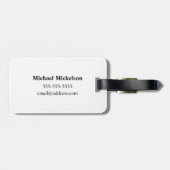 Étiquette À Bagage Monogramme de corail minimal moderne + Nom initial (Dos horizontal)