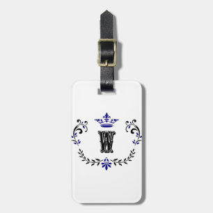 Étiquette À Bagage Monogramme de couronne 'W'