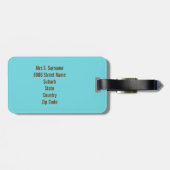 Étiquette À Bagage Monogramme de cru de rayure de sucrerie (Dos horizontal)