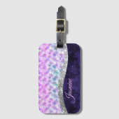 Étiquette À Bagage monogramme de fausse parties scintillant de peau d (Devant Vertical)