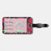 Étiquette À Bagage Monogramme de fleurs et de colibris | (Dos horizontal)
