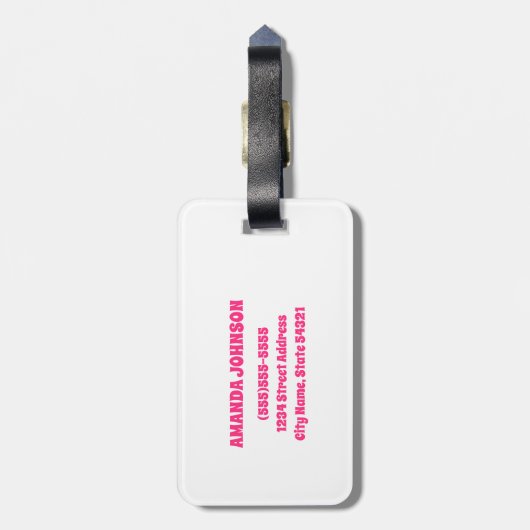 Étiquette À Bagage Monogramme de fraise sucrée Berry (Dos Vertical)