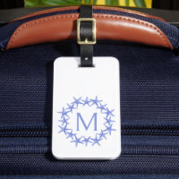 Monogramme de gerbe de poisson étoilé bleu et blan