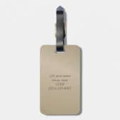 Étiquette À Bagage Monogramme de grès Élégant Eléphant Gold Foil (Dos Vertical)