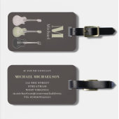 Étiquette À Bagage Monogramme de guitare électrique