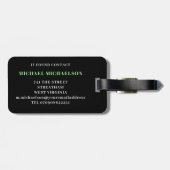 Étiquette À Bagage Monogramme de guitare électrique Coordonnées (Dos horizontal)