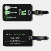 Étiquette À Bagage Monogramme de guitare électrique Coordonnées