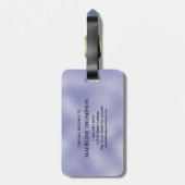Étiquette À Bagage Monogramme de huile violette moderne Nom Script in (Dos Vertical)