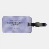 Étiquette À Bagage Monogramme de huile violette moderne Nom Script in (Dos horizontal)
