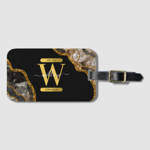 Étiquette À Bagage Monogramme de la Parties scintillant de la géode d