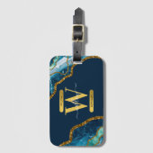 Étiquette À Bagage Monogramme de la Parties scintillant de la géode d (Devant Vertical)