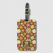 Étiquette À Bagage Monogramme de les années 70 hippie Super rétro (Devant Vertical)