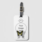 Étiquette À Bagage Monogramme de l'ombre des papillons jamaïcains (Devant Vertical)